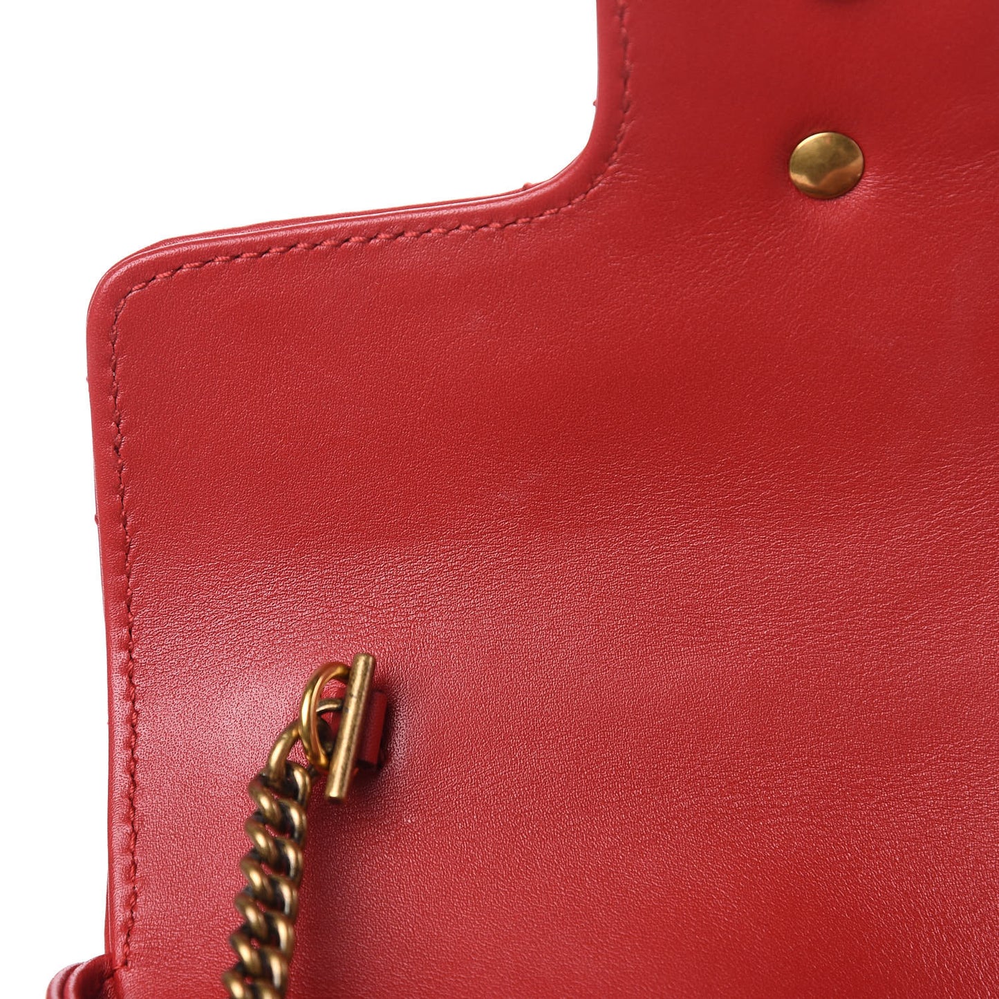 Calfskin Matelasse Super Mini GG Marmont Shoulder Bag Hibiscus Red