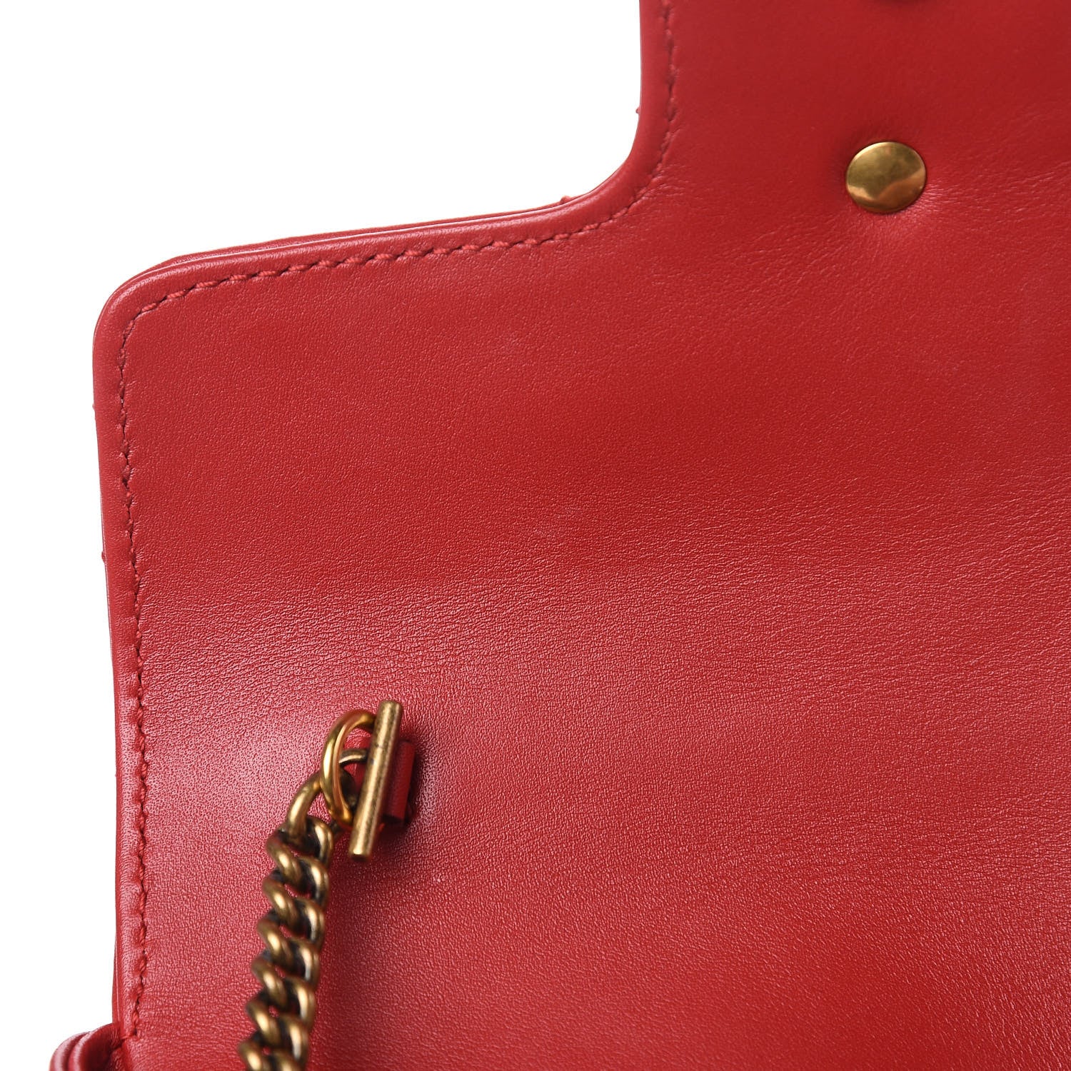 Gucci Calfskin Matelasse Super Mini GG Marmont Shoulder Bag Hibiscus Red 8 of 11