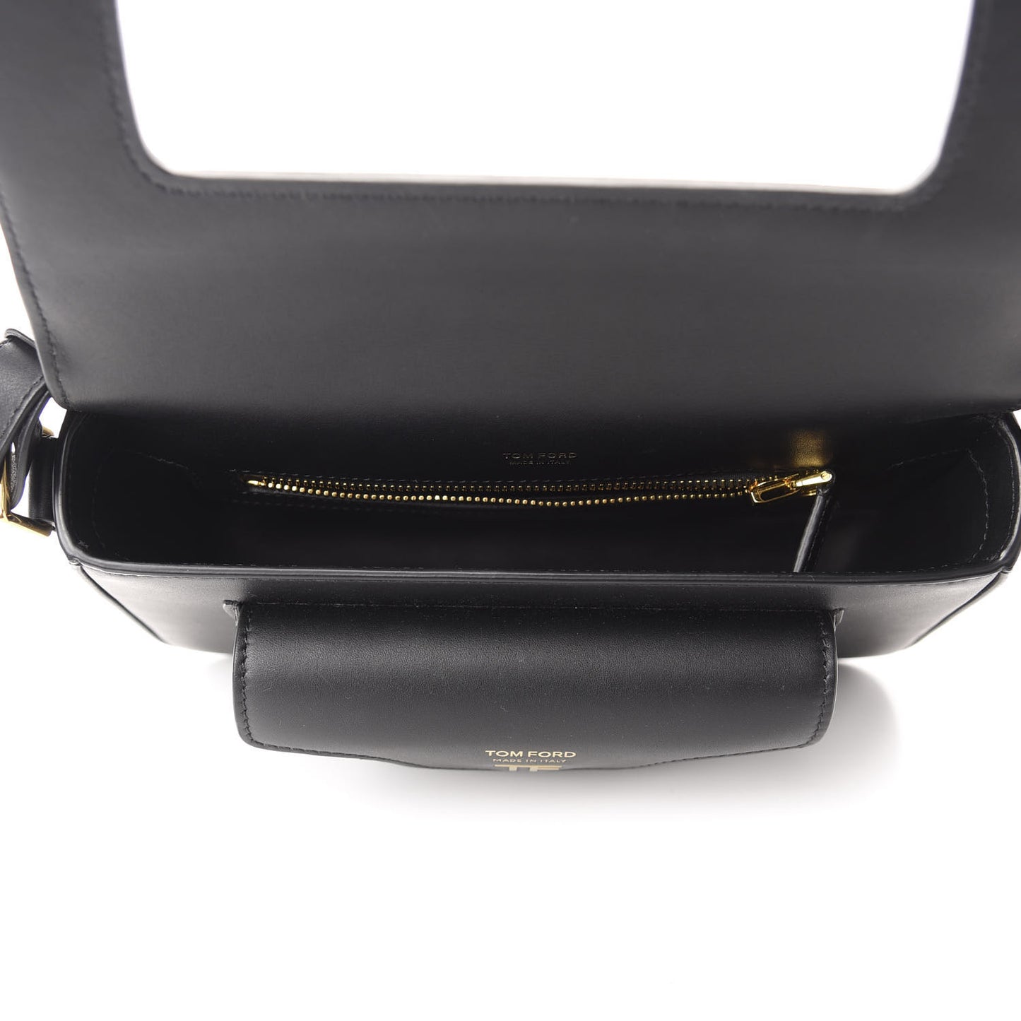 Calfskin Hollywood T Twist Shoulder Bag Black