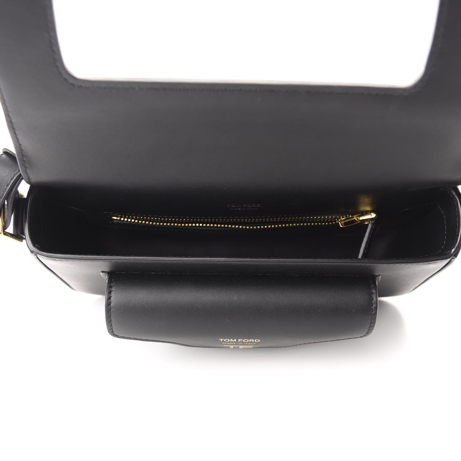 Tom Ford Calfskin Hollywood T Twist Shoulder Bag Black 5 of 10