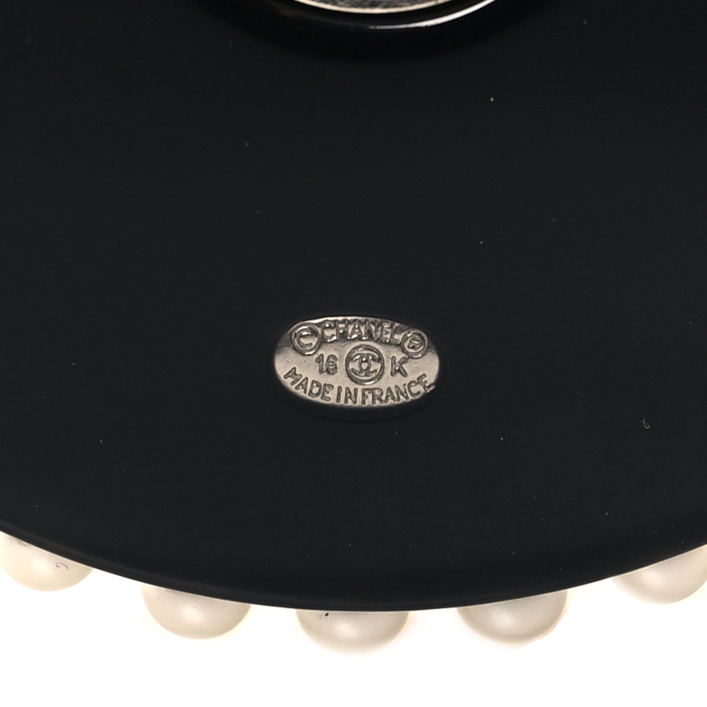 Resin Pearl Emoji Hair Tie Black White