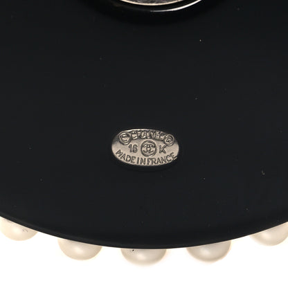 Chanel Resin Pearl Emoji Hair Tie Black White 3 of 4