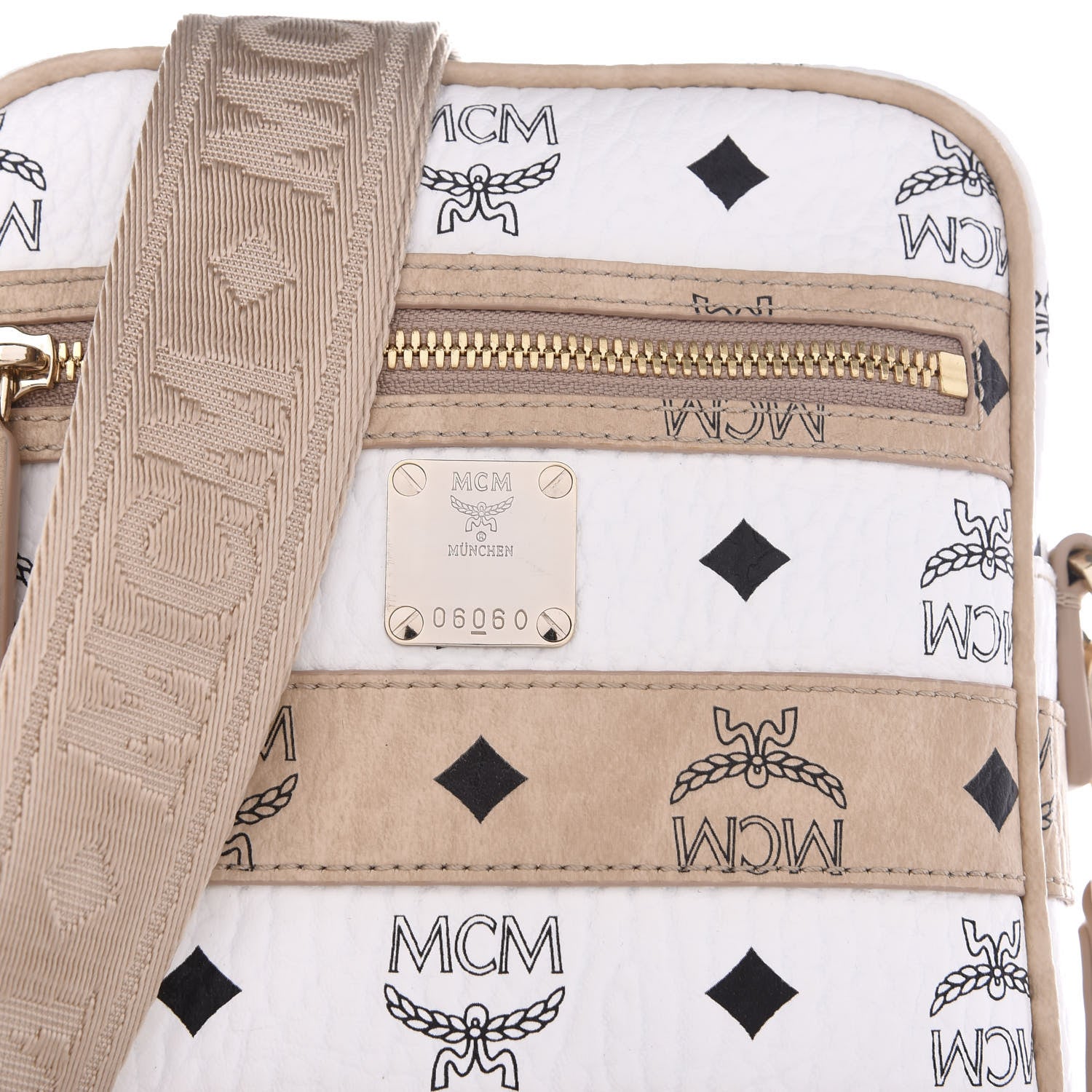 MCM Visetos Spot Crossbody Bag Beige 8 of 8