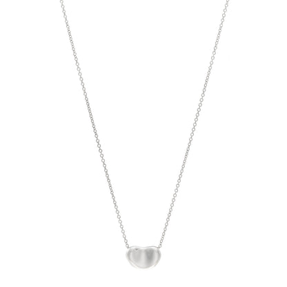 Tiffany Sterling Silver 9mm Elsa Peretti Bean Pendant Necklace 1 of 4