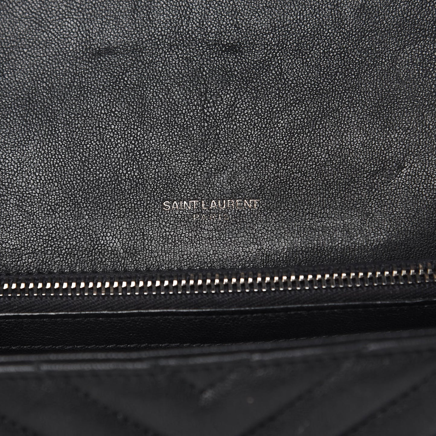 Sheepskin Matelasse Chevron Monogram Medium College Bag Black