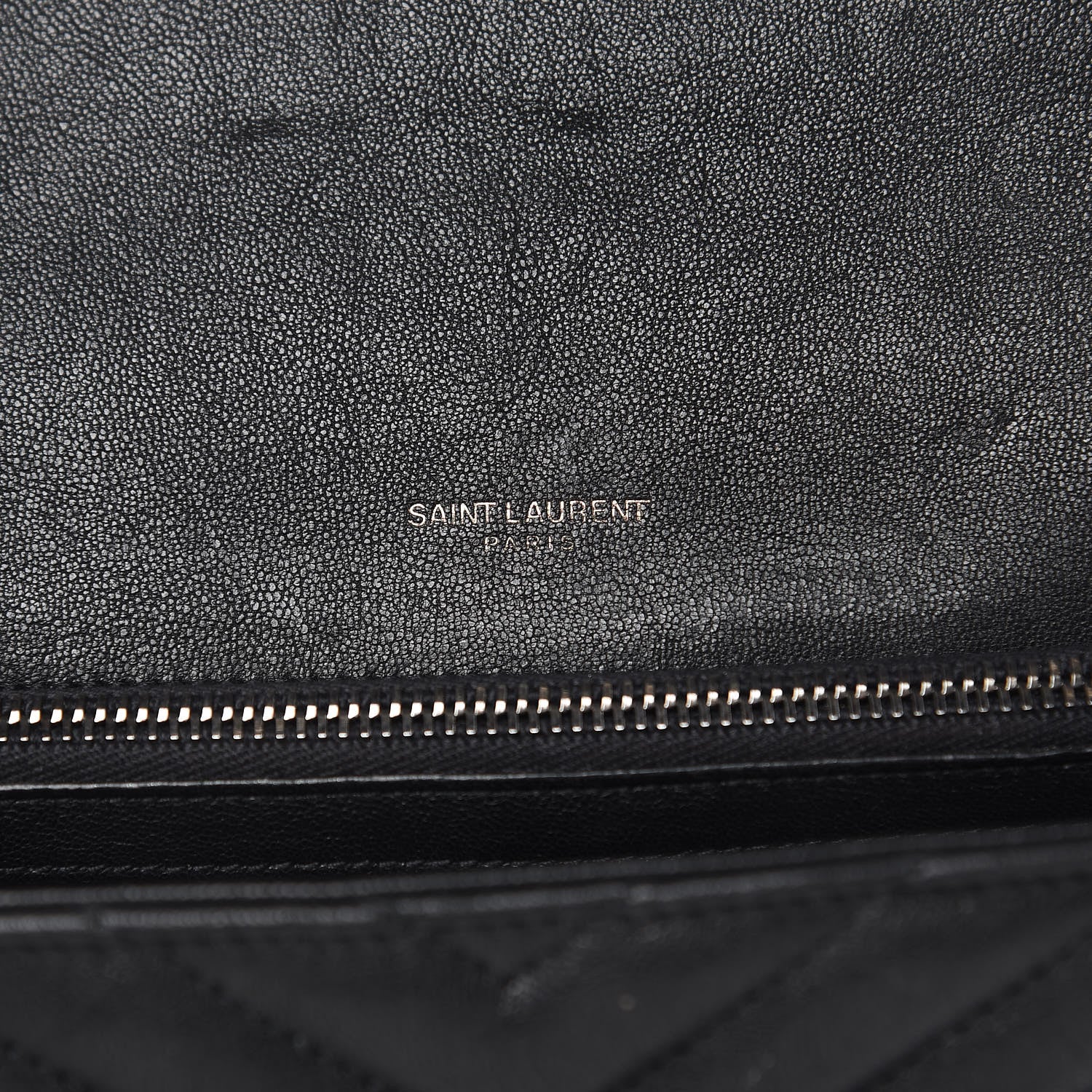 Saint Laurent Sheepskin Matelasse Chevron Monogram Medium College Bag Black 8 of 15