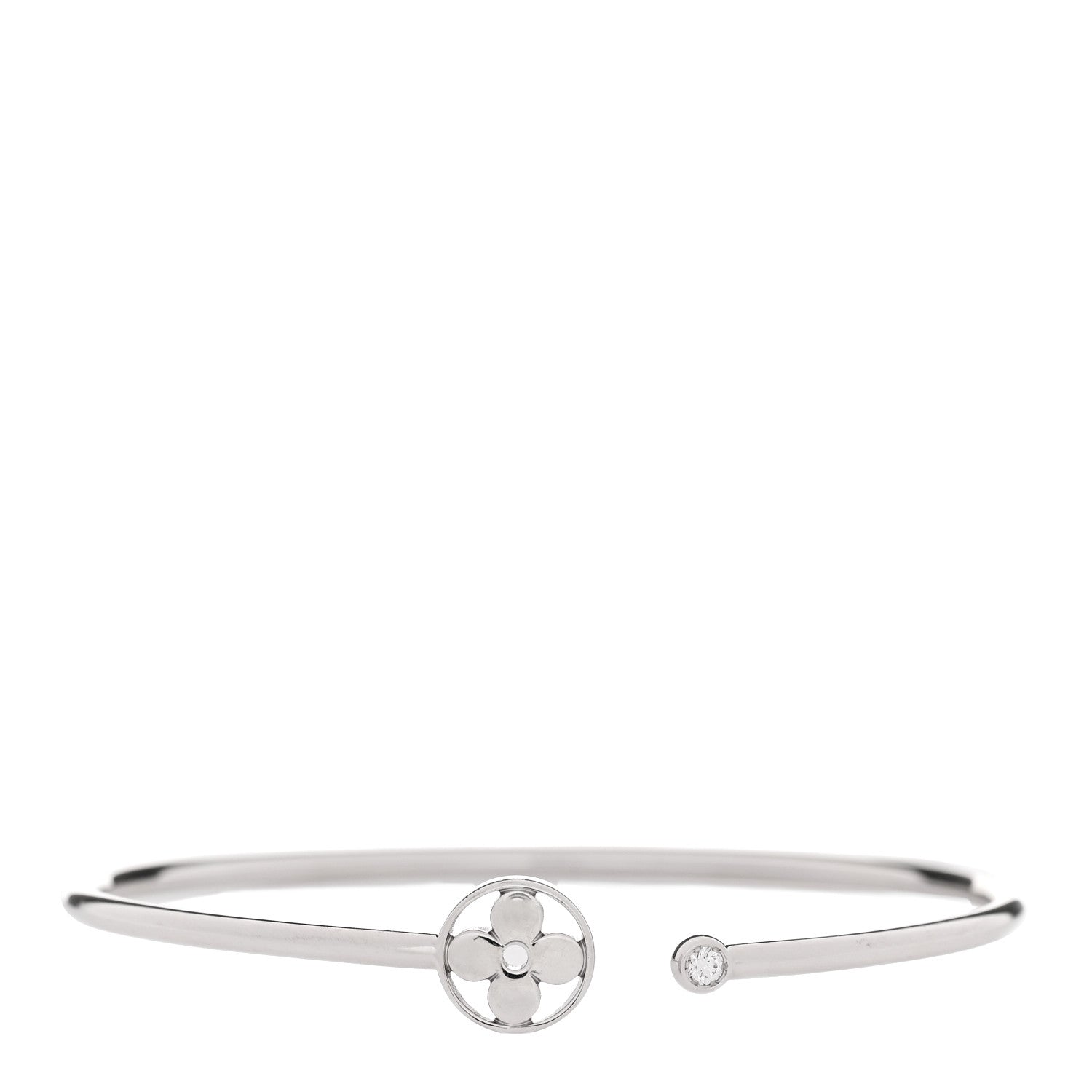 Louis Vuitton 18K White Gold Diamond Idylle Blossom Twist Bracelet 1 of 3