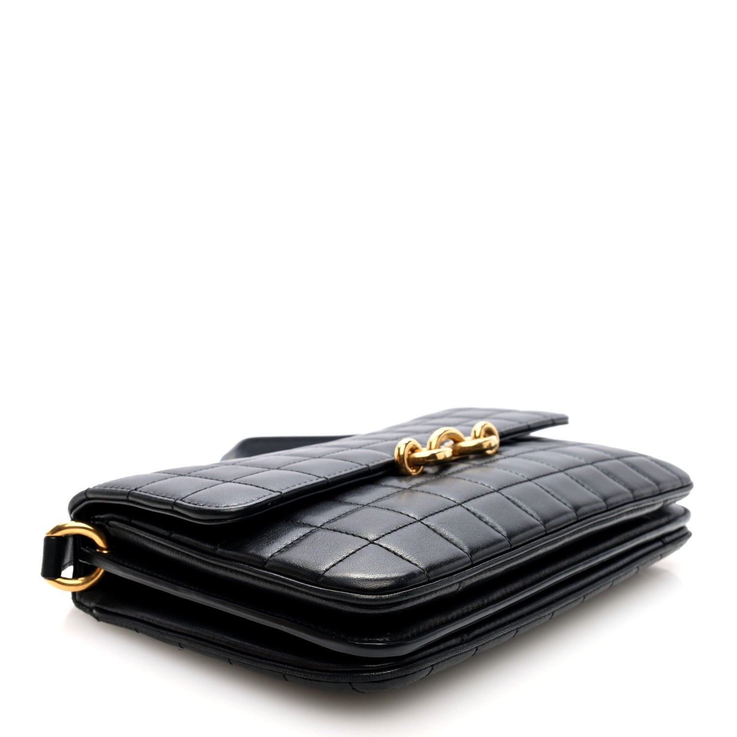 Saint Laurent Lambskin Carre Quilted Le Maillon Satchel Black 4 of 9