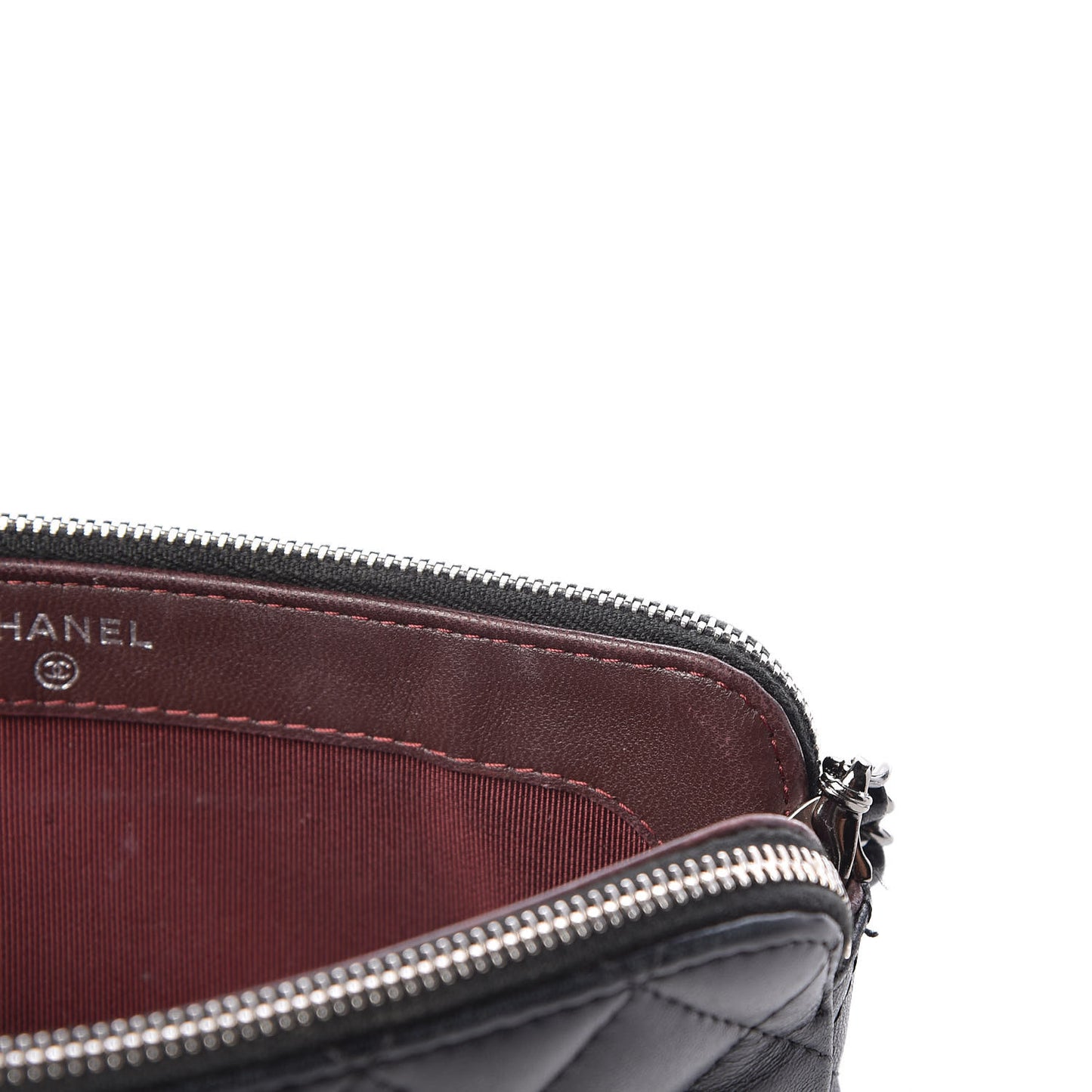 Lambskin Quilted Small Clutch With Chain Black