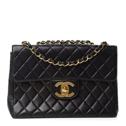 Chanel Lambskin Quilted XL Jumbo Single Flap Black 1 of 12