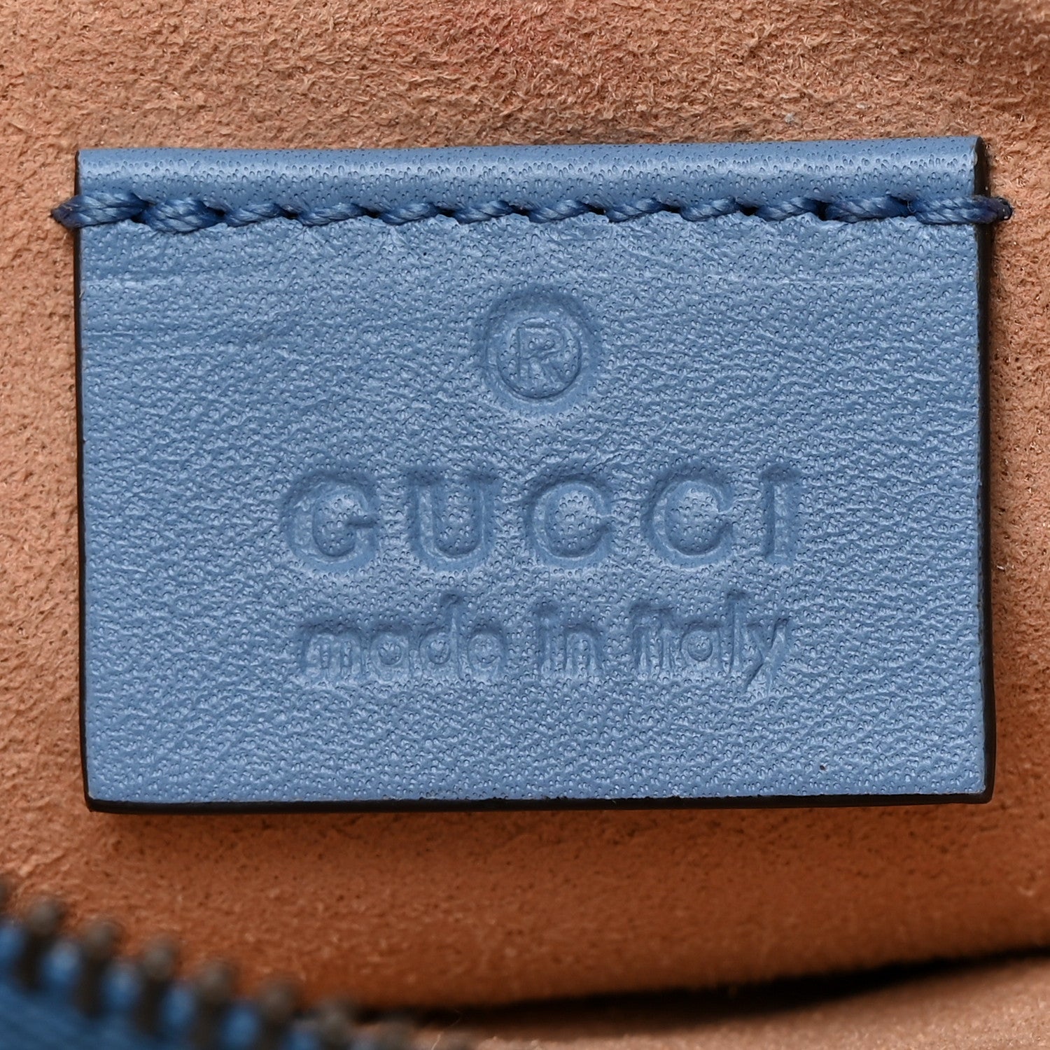 Gucci Calfskin Matelasse Mini GG Marmont Chain Bag Clear Sky Blue 6 of 10