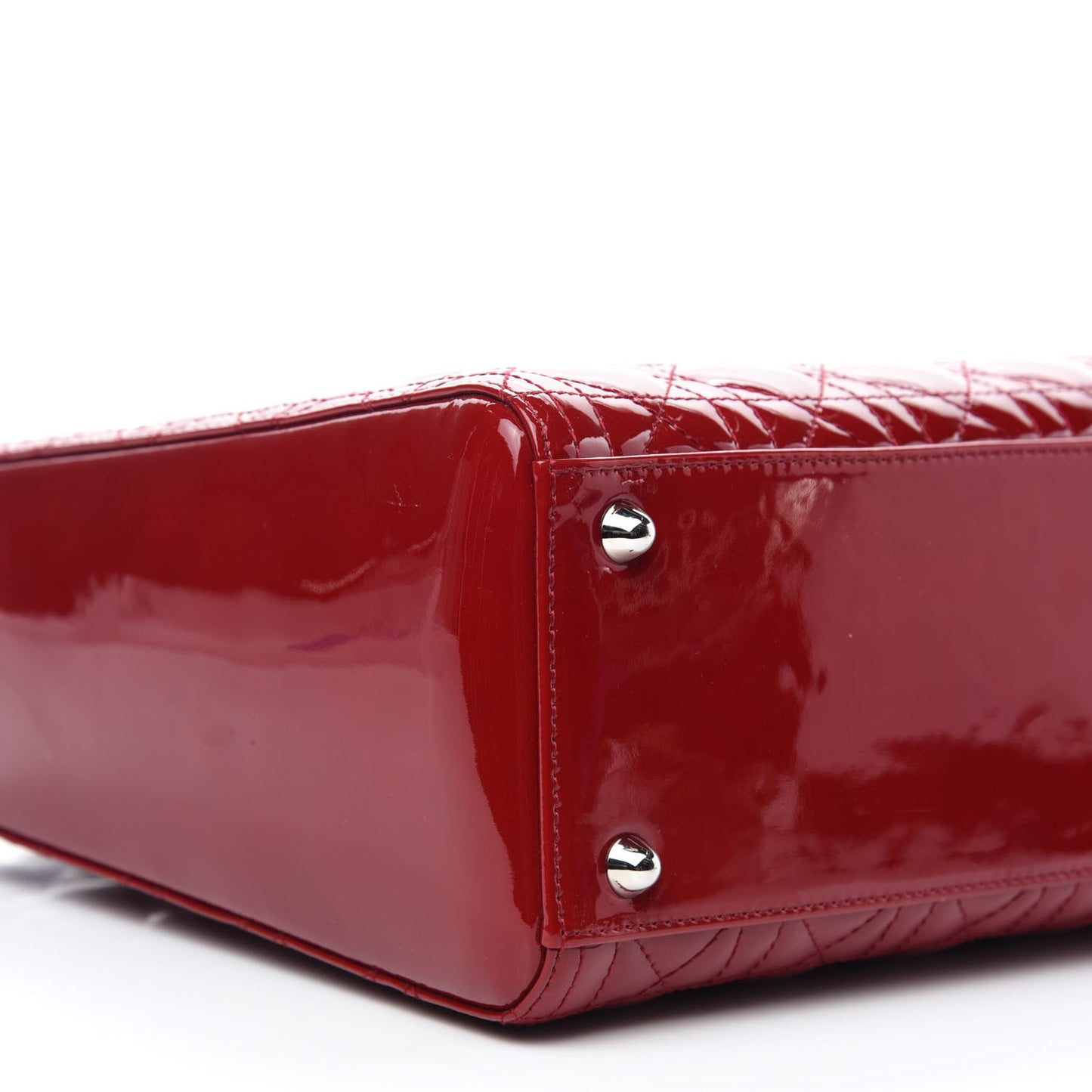 Patent Cannage Large Lady Dior Red