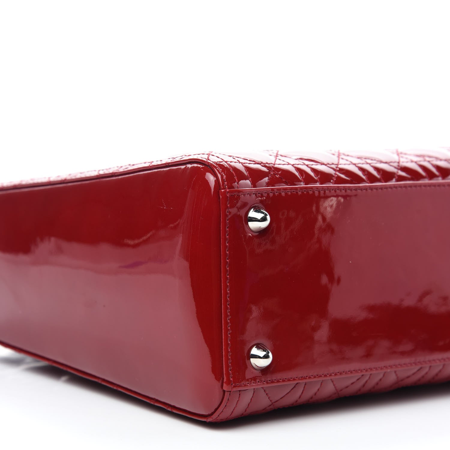 Christian Dior Patent Cannage Large Lady Dior Red 9 of 10