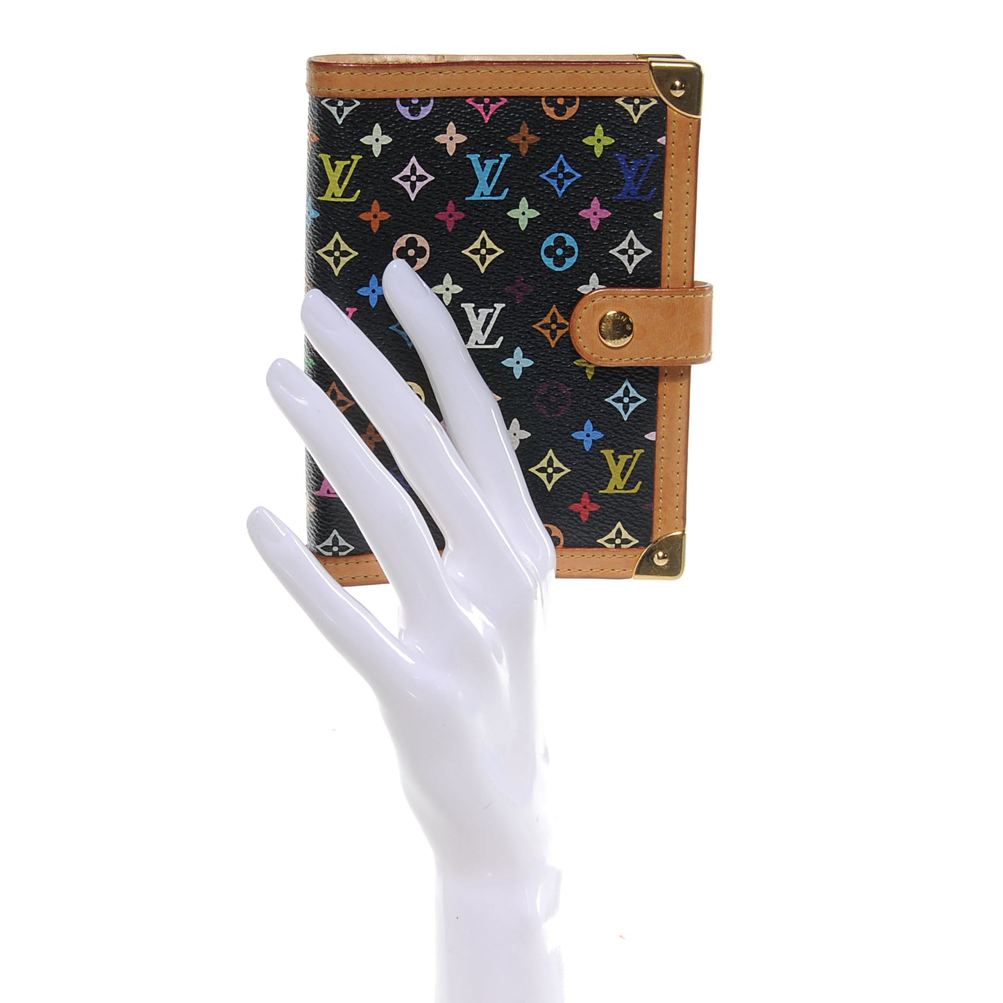 Monogram Multicolor Small Ring Agenda Cover Black