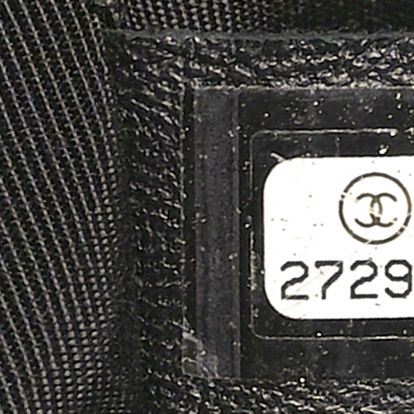 Calfskin Quilted Large Shopping Tote Black
