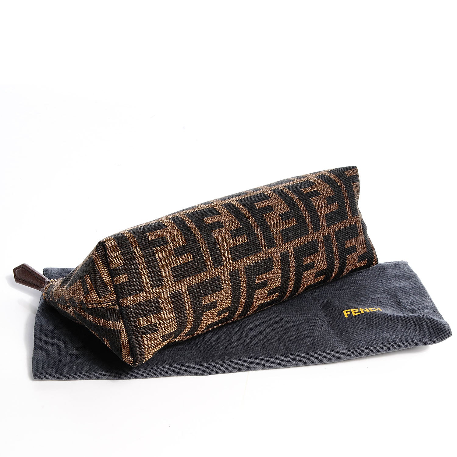 Fendi Zucca Vitello Artic Cosmetic Pouch Tobacco Castagna 4 of 9