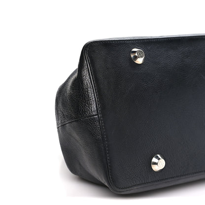 Christian Dior Calfskin Buckle Frame Satchel Black 9 of 10