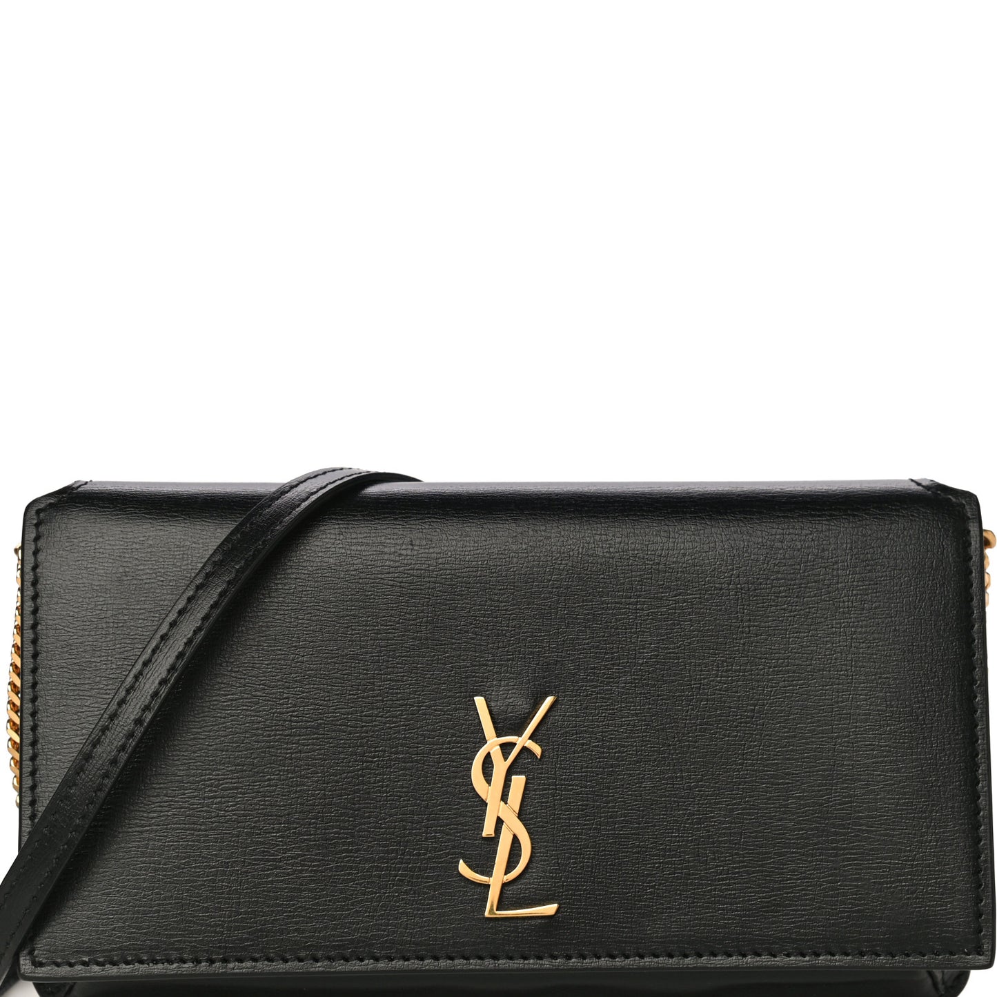Smooth Calfskin Monogram Phone Holder Crossbody Black