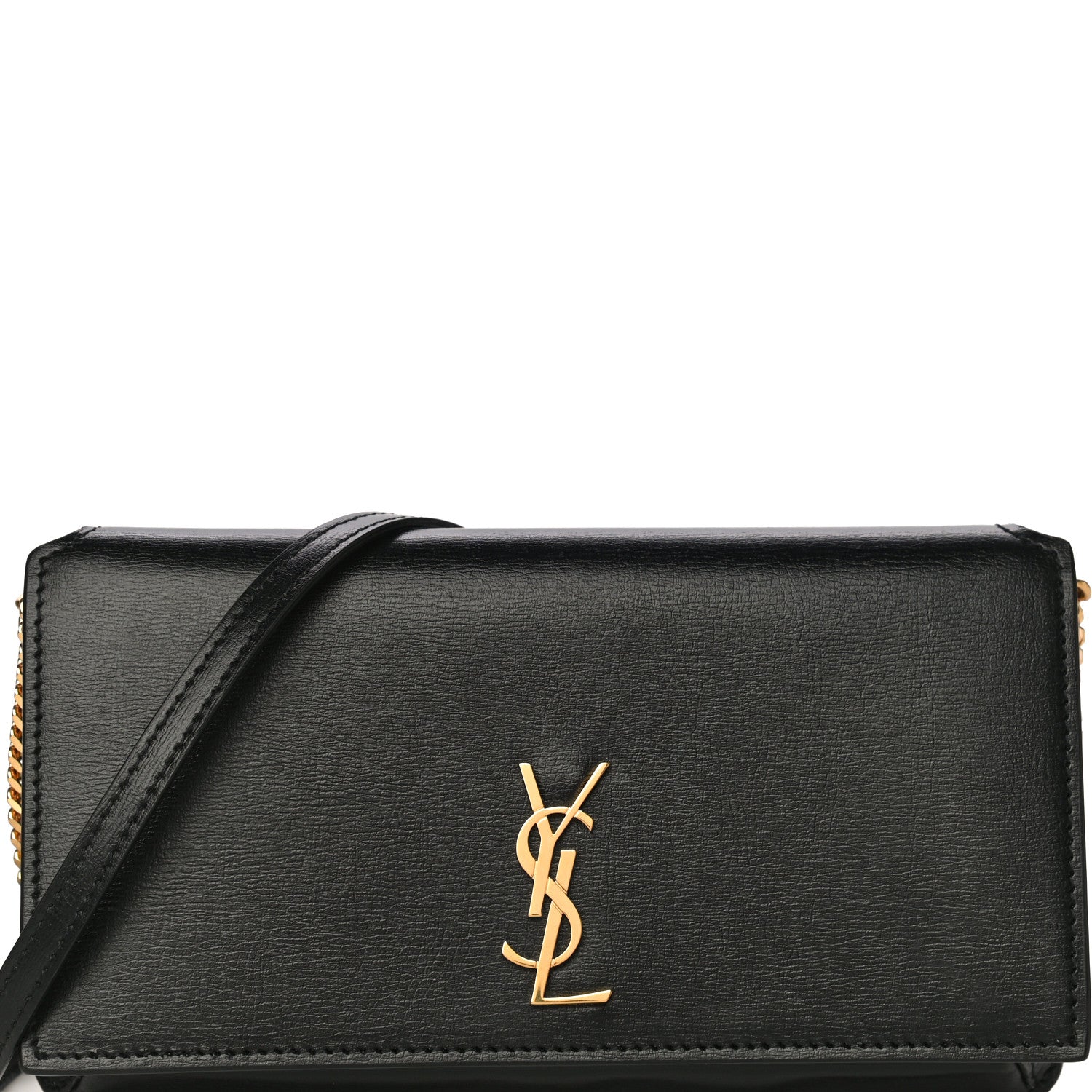 Saint Laurent Smooth Calfskin Monogram Phone Holder Crossbody Black 6 of 9