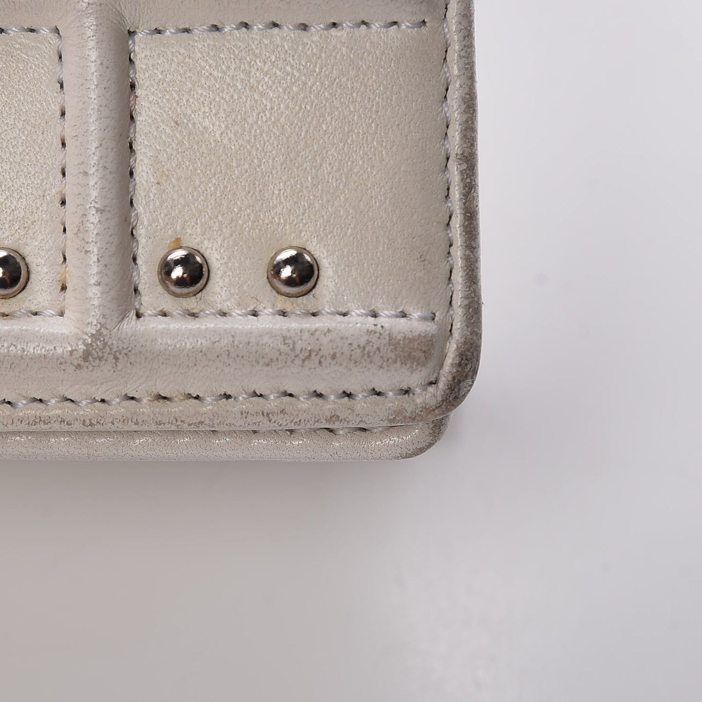 Lambskin Crystal Studded Small Diorama Flap Bag Off White