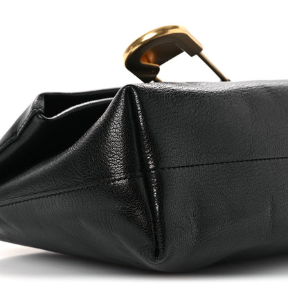 Burberry Grained Calfskin Pin Clutch Black 10 of 12