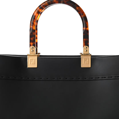 Fendi Vitello King Plexiglass Large Fendi Sunshine Shopper Tote Black 7 of 9