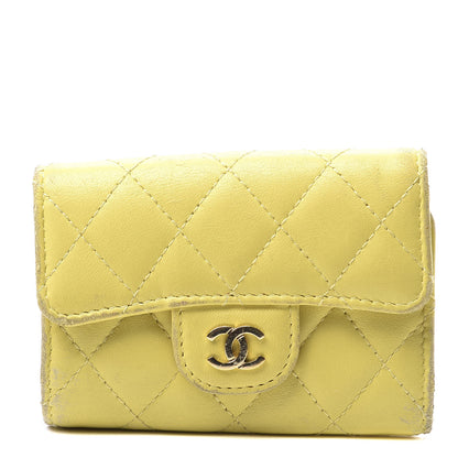 Chanel Lambskin Quilted 4 Key Holder Yellow 1 of 9