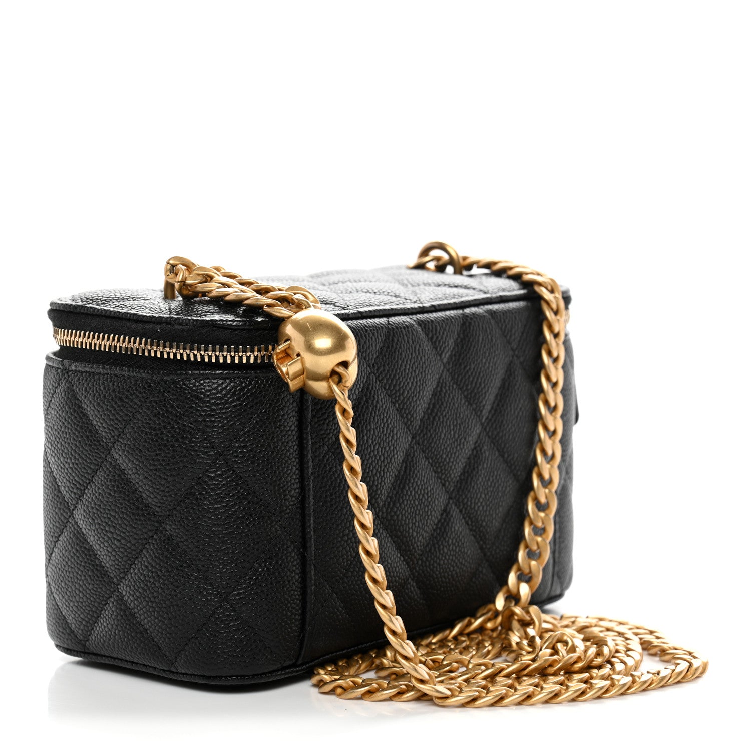 Chanel Caviar Quilted Sweetheart Vanity Case Black 3 of 12