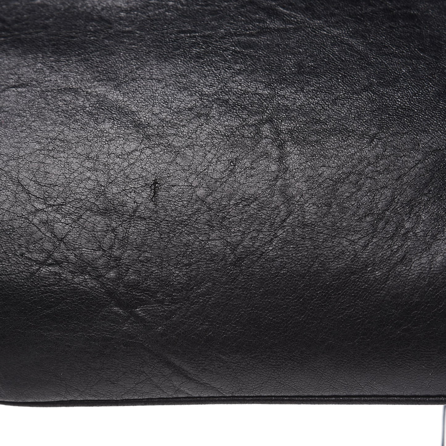 Agneau Classic Hardware Flat Handle Clutch Black