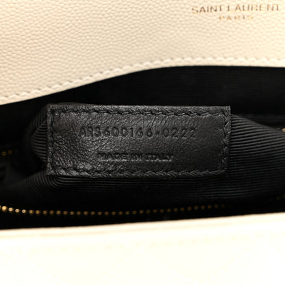 Saint Laurent Grain De Poudre Mixed Matelasse Large Triquilt Monogram Satchel Porcellana 6 of 7