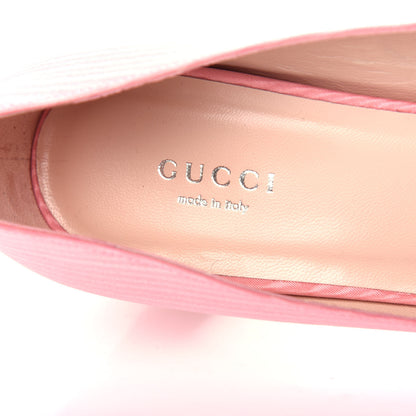 Gucci Moire Fabric Crystal Square G Madelyn Mid-Heel Pumps 39 Light Peony 8 of 12