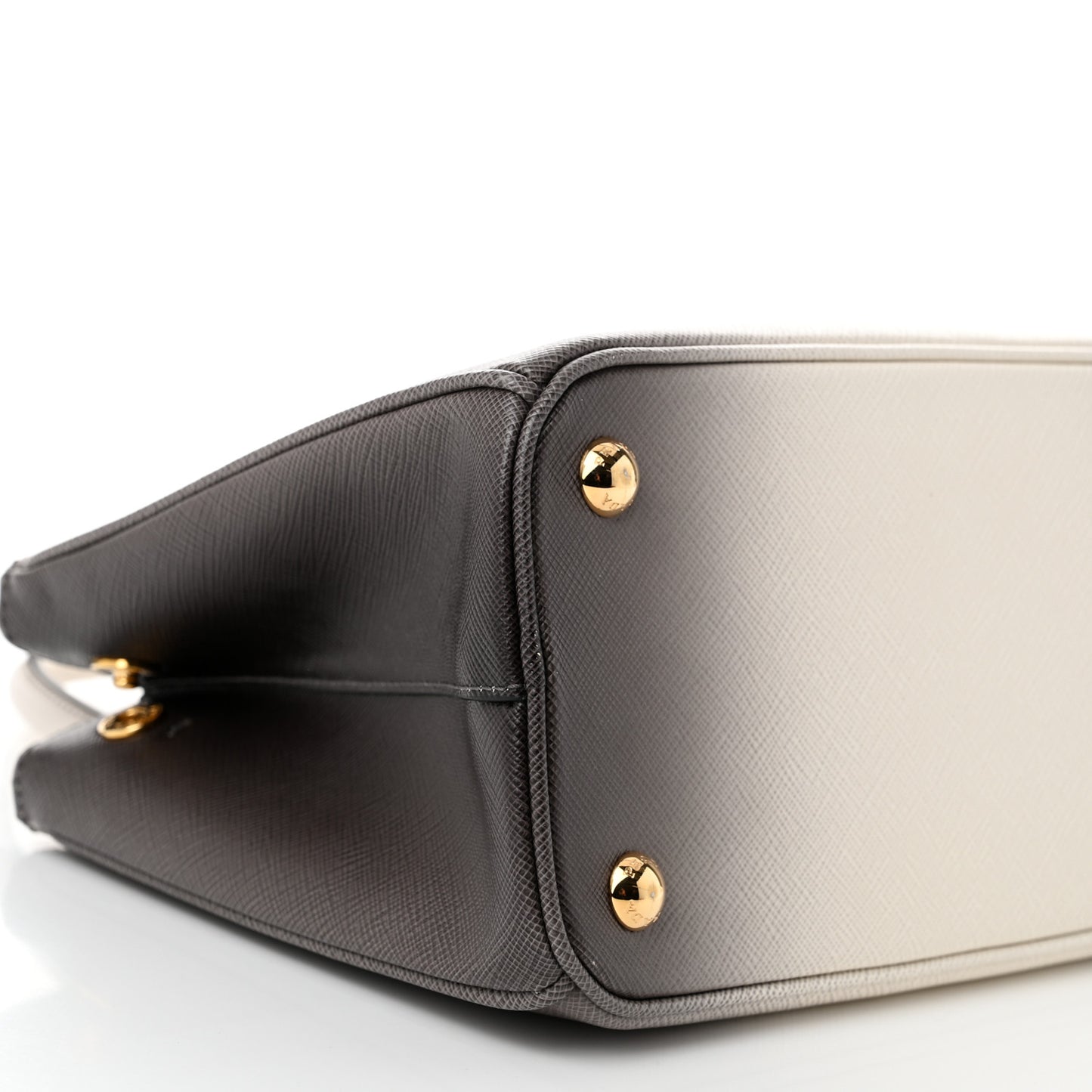 Saffiano Lux Ombre Small Galleria Double Zip Tote Gradient White