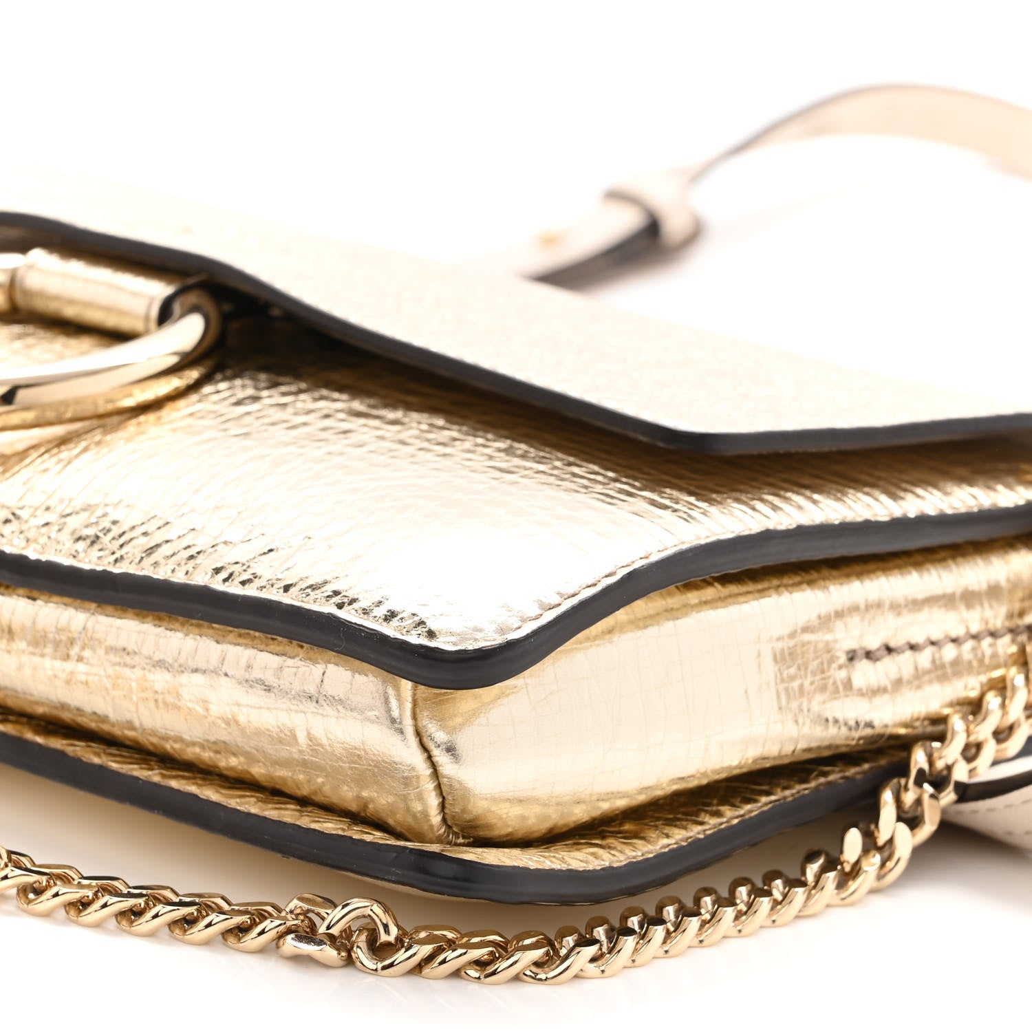 Chloe Metallic Calfskin Small Faye Shoulder Bag Gold 9 of 9