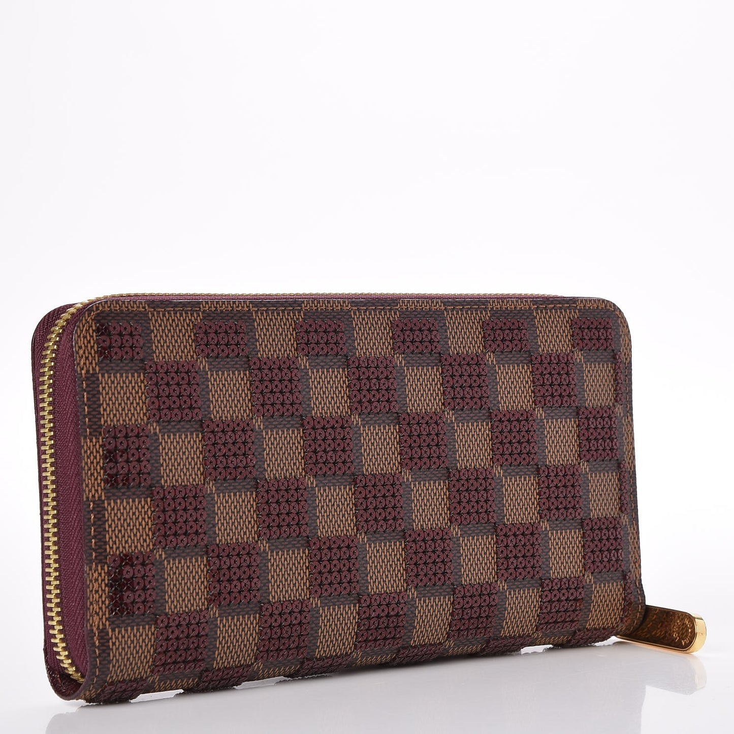 Damier Paillettes Zippy Wallet Red