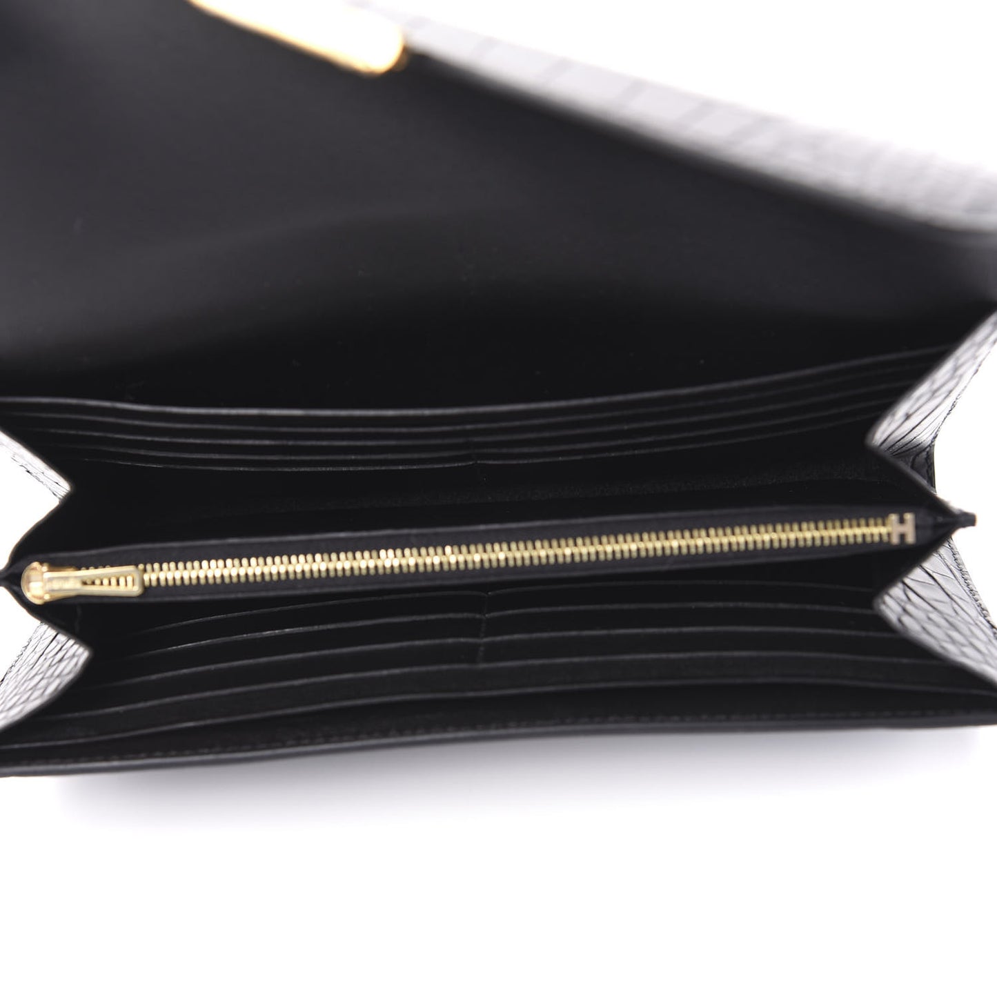 Matte Alligator Constance Wallet Black