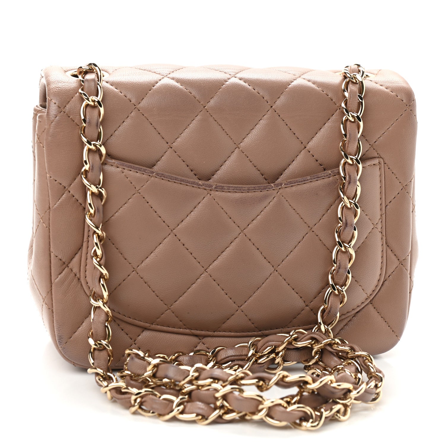 Chanel Lambskin Quilted Mini Square Flap Beige 3 of 10