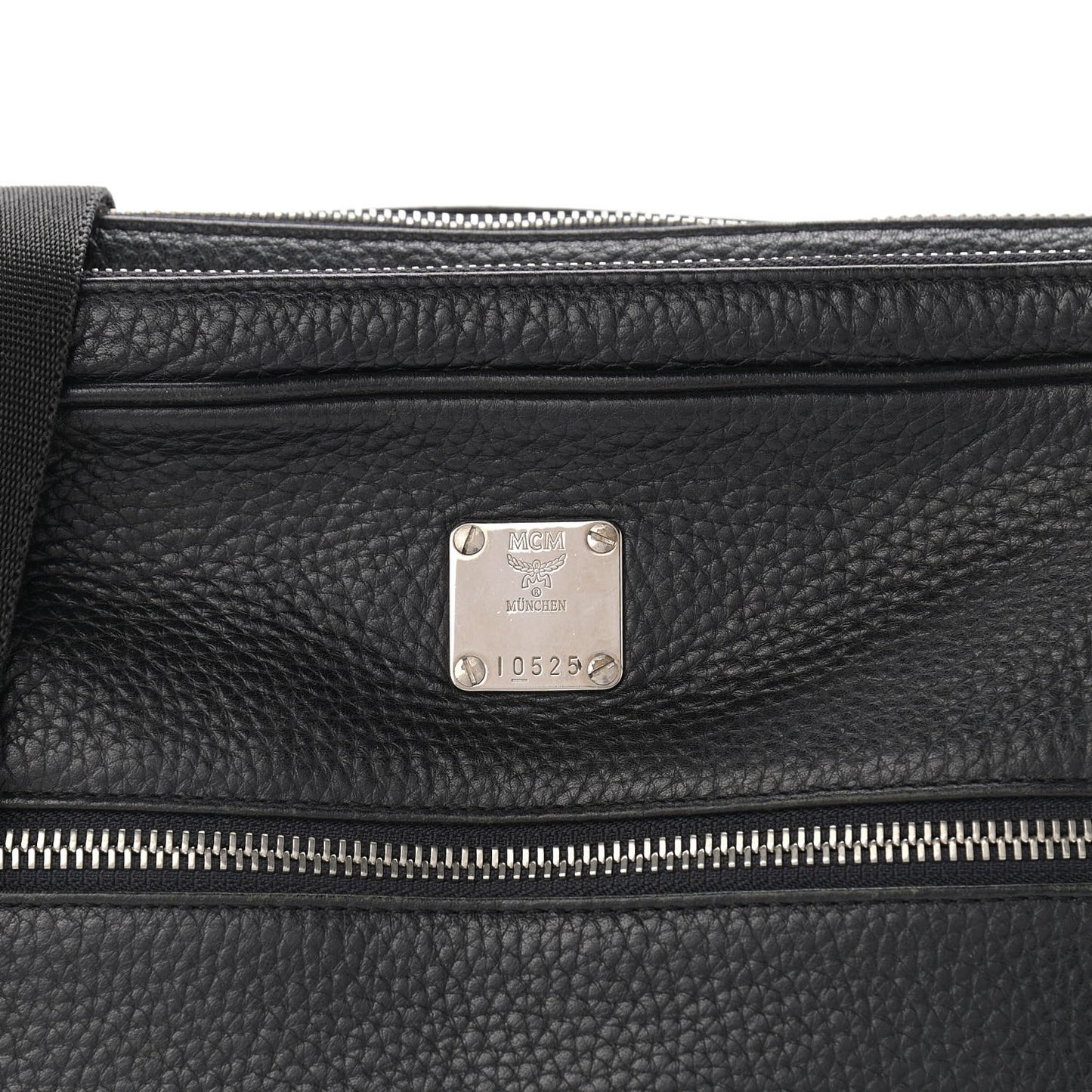 Grained Calfskin Medium Shoulder Bag Black
