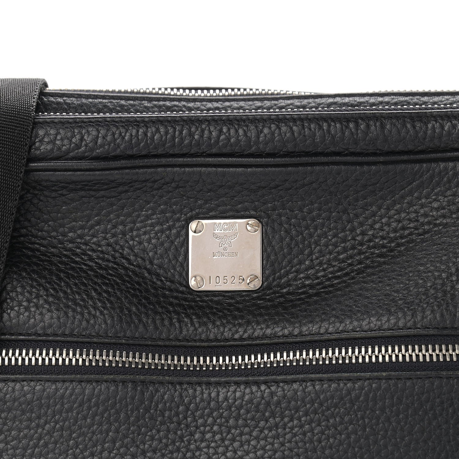 MCM Grained Calfskin Medium Shoulder Bag Black 8 of 14
