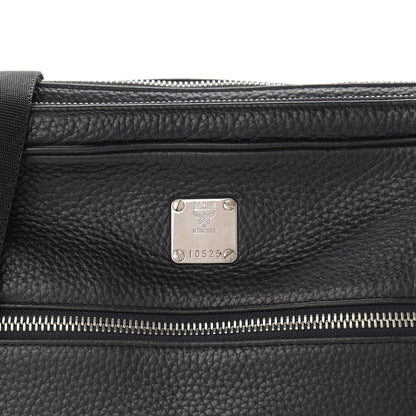 MCM Grained Calfskin Medium Shoulder Bag Black 8 of 14