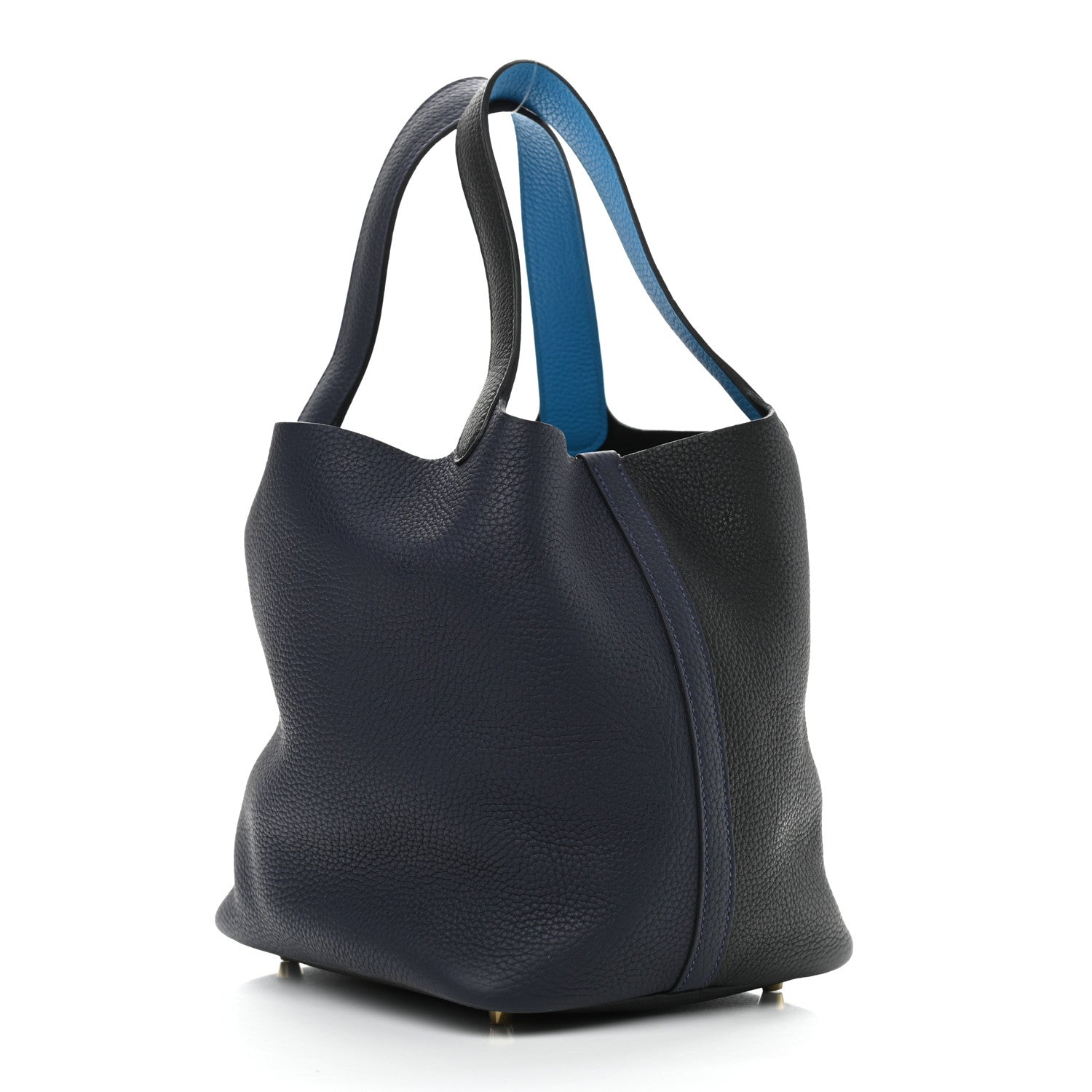 Hermes Taurillon Clemence Casaque Picotin Lock 22 MM Bleu Nuit Black Blue Frida 3 of 9