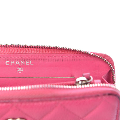Chanel Caviar Quilted Small Zip Around Wallet Pink 9 of 20