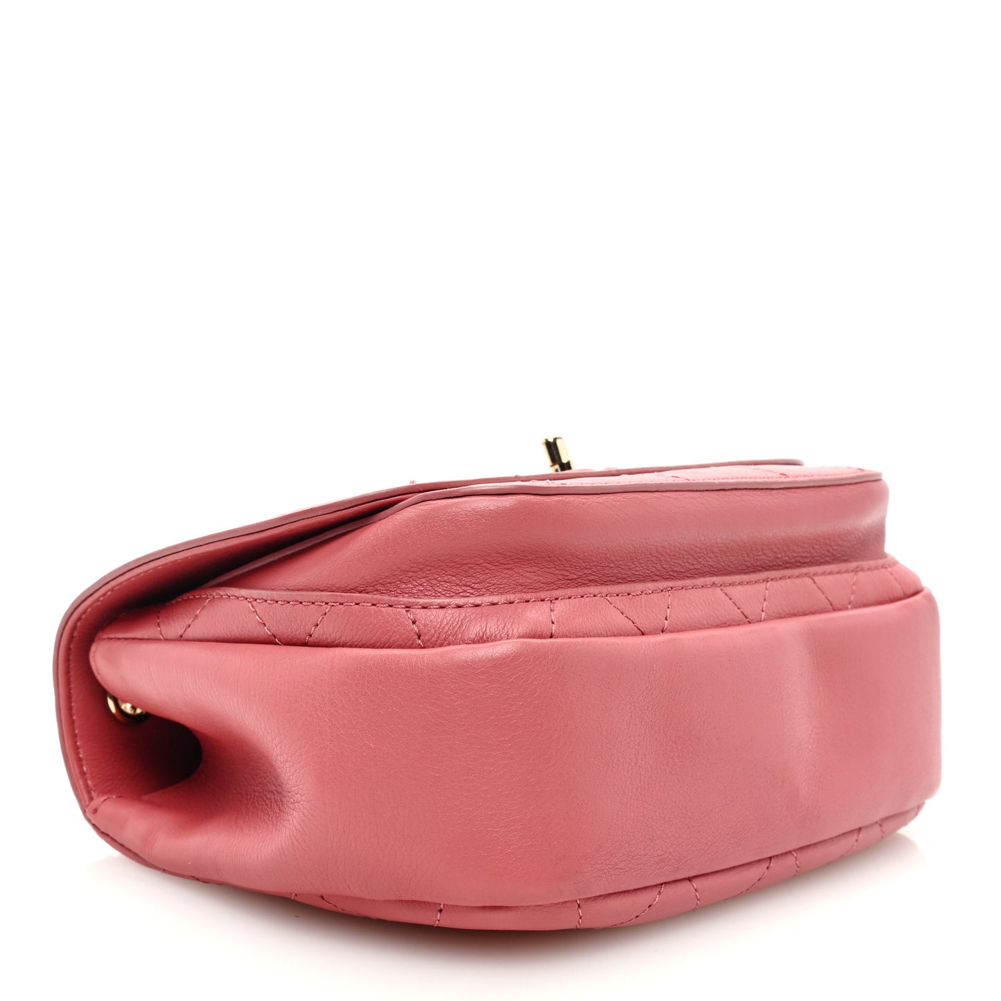 Calfskin Stitched Small Flap Bag Pink