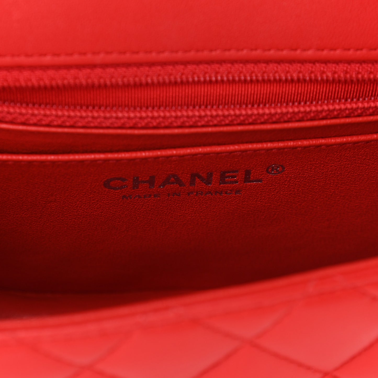 Lambskin Quilted Mini Square Flap Red