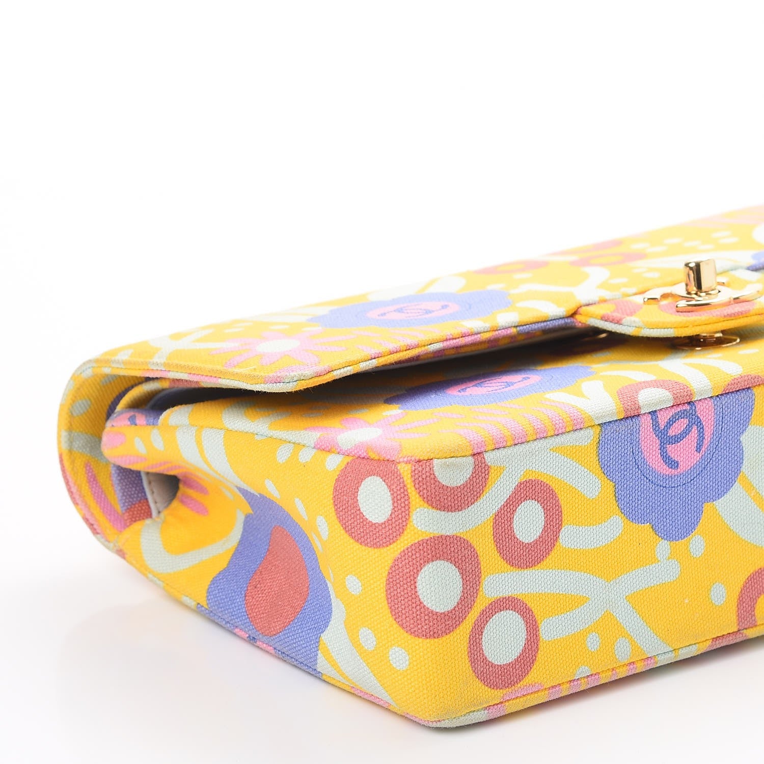 Chanel Canvas Printed Medium Double Flap Multicolor 13 of 15
