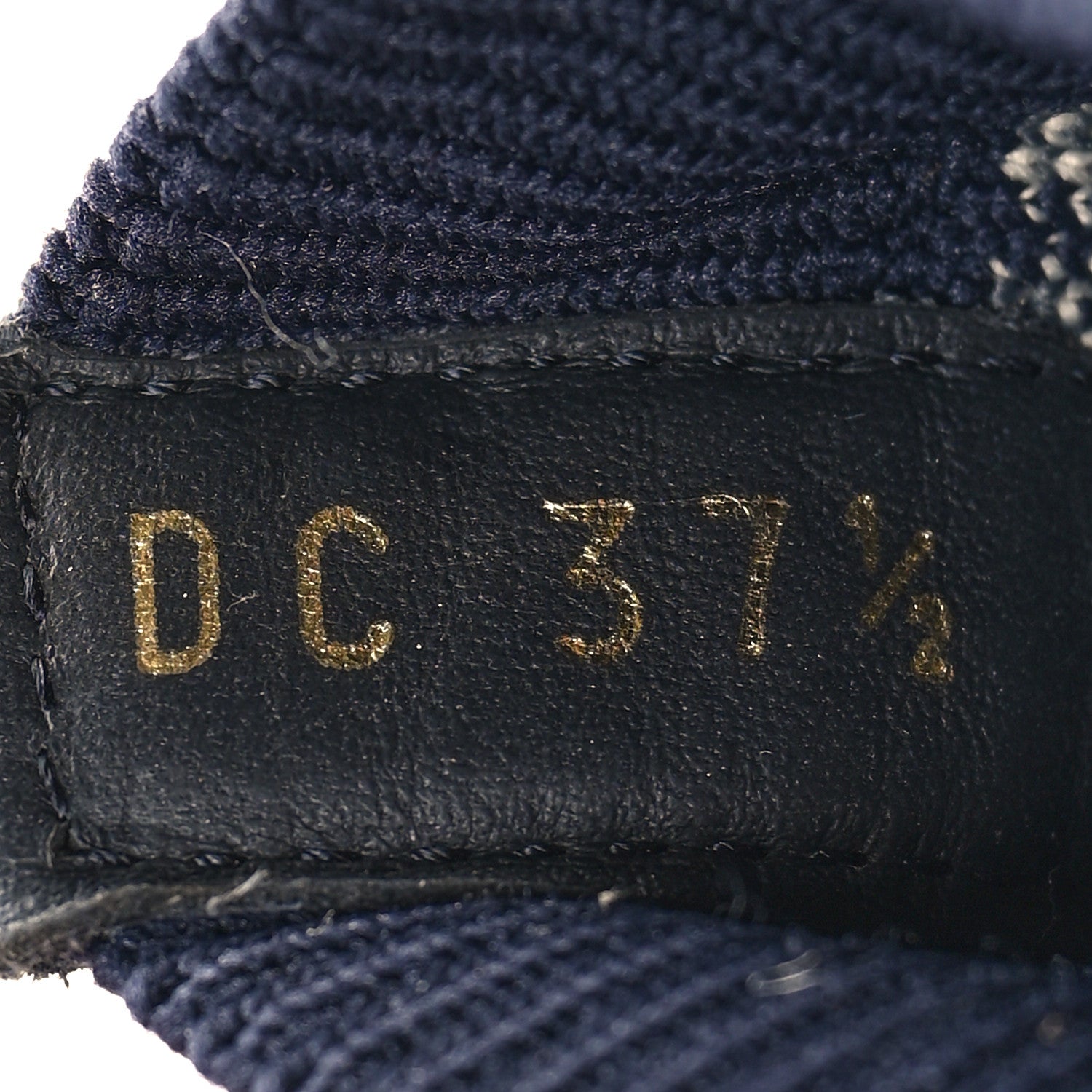 Christian Dior Technical Knit Calfskin Oblique Womens Walk'n Dior Mid Top Sneakers 37.5 Deep Blue 7 of 9