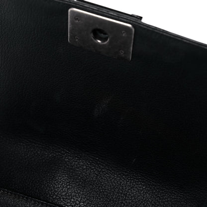 Chanel Goatskin Quilted Patent Medium Duo Boy Flap Black 13 of 15