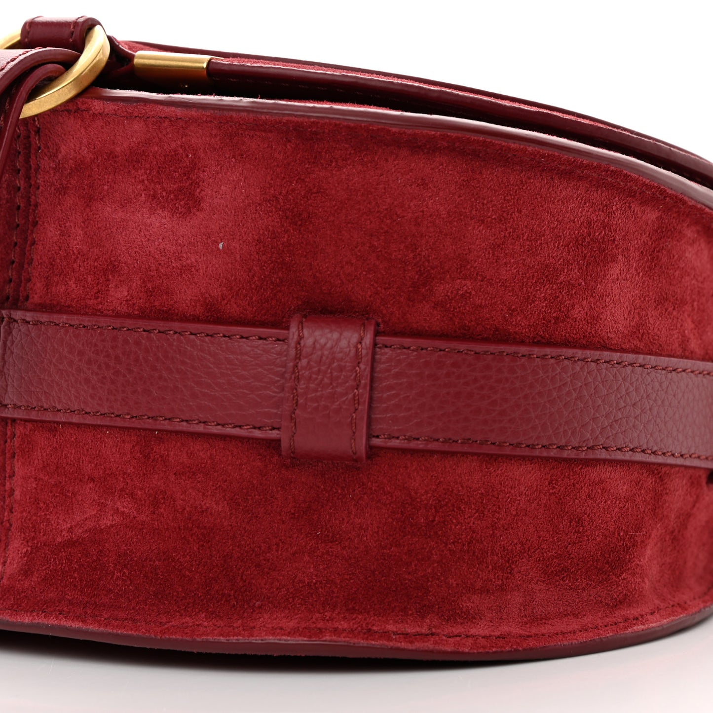 Suede Small Marcie Saddle Bag Dark Ruby