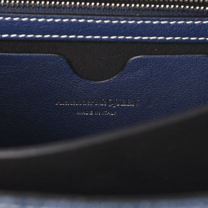 Alexander McQueen Denim Small Jeweled Knuckle Satchel Indigo Pacific 5 of 9