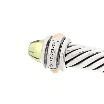 David Yurman Sterling Silver 18K Yellow Gold Peridot 4mm Cable Classics Bracelet 3 of 3