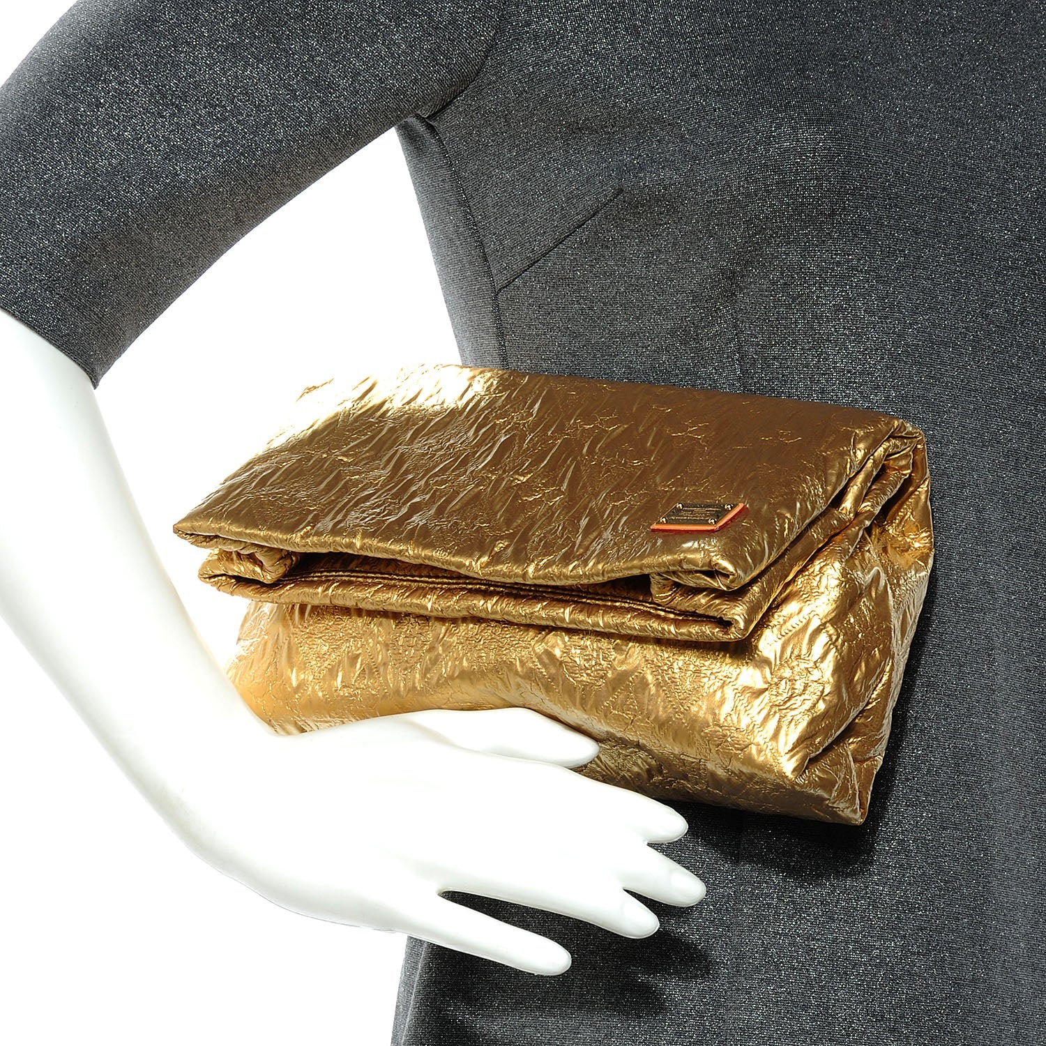 Louis Vuitton Jacquard Quilted Monogram Limelight Clutch PM Gold 2 of 7